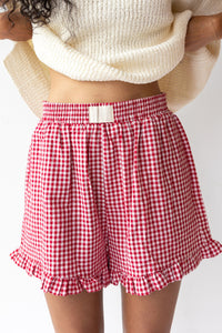 josie ruffled gingham shorts