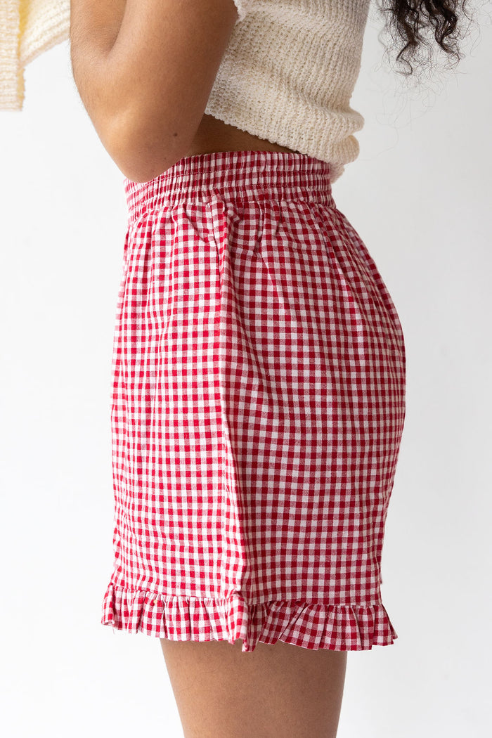 josie ruffled gingham shorts