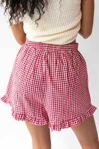 josie ruffled gingham shorts