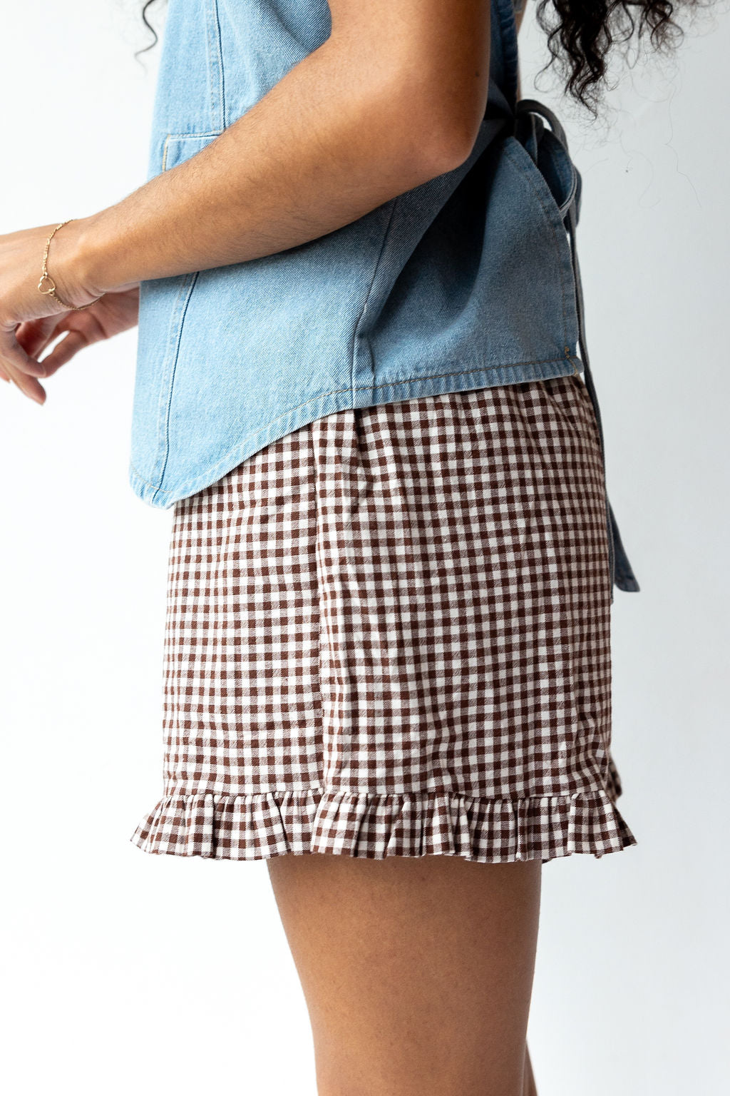josie ruffled gingham shorts