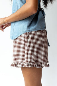 josie ruffled gingham shorts