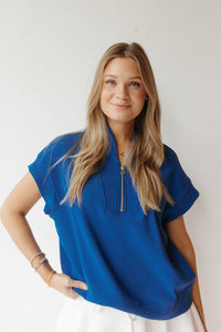 danielle ribbed quarter zip