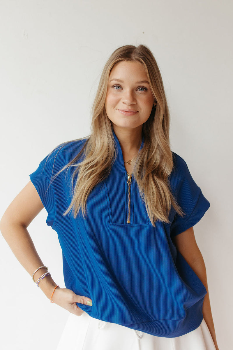 danielle ribbed quarter zip