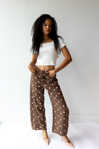 sable polka dot barrel jeans