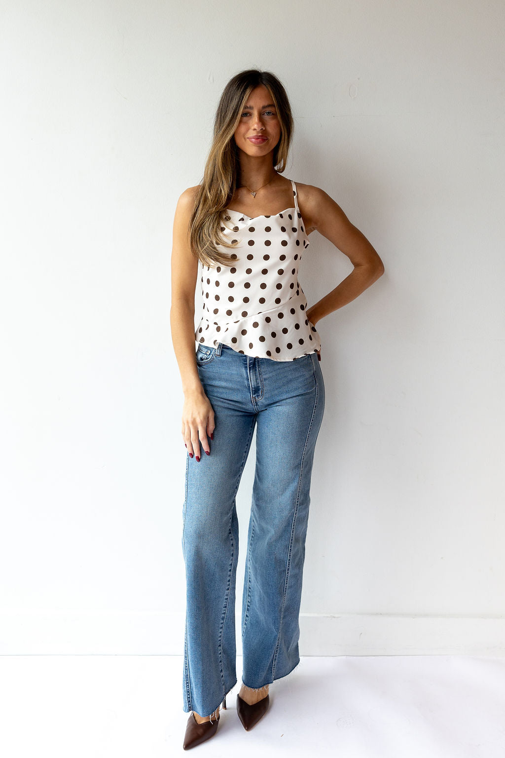 mollie polka dot cami