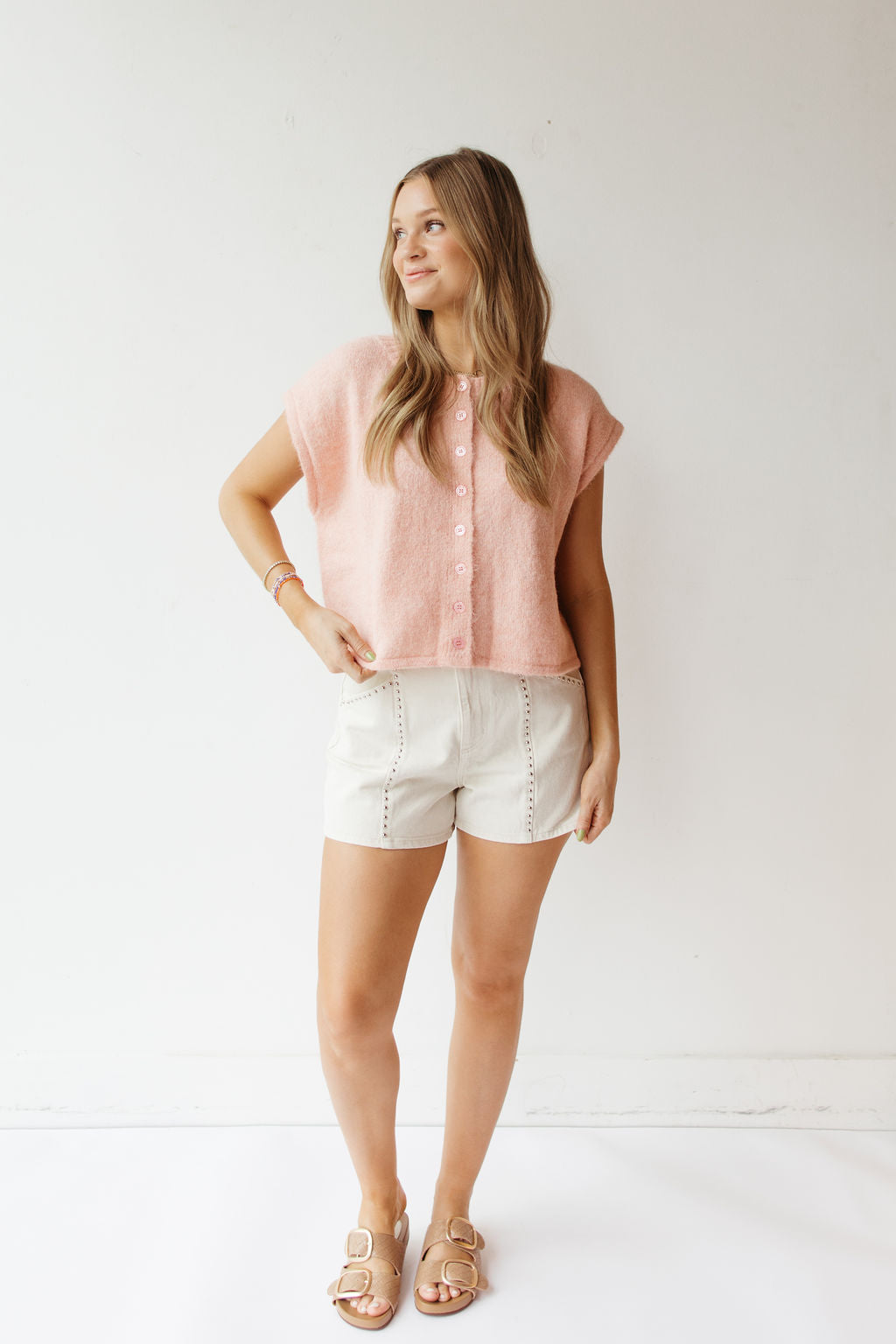 pete sleeveless cardigan