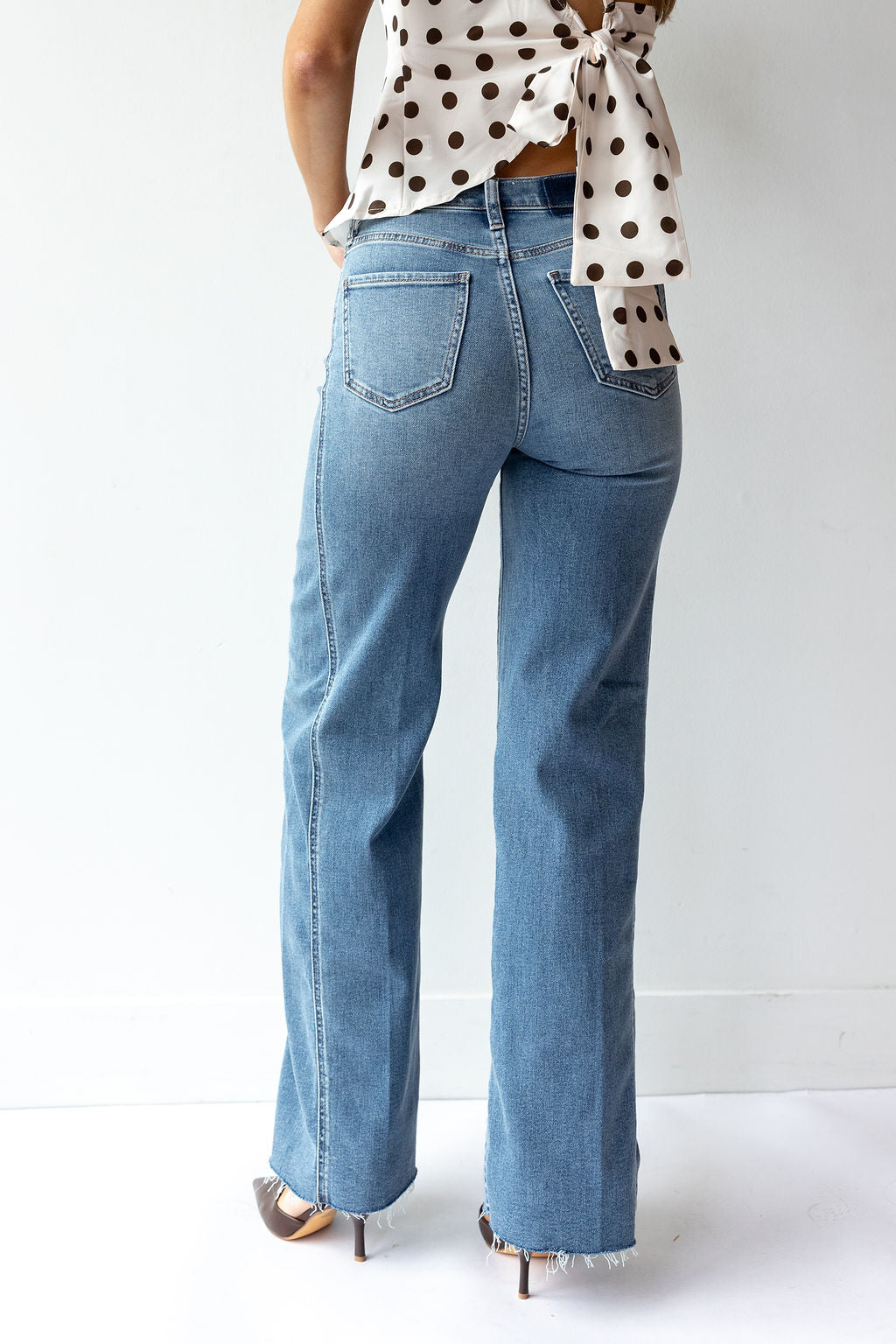 far out with seaming high rise wide leg
