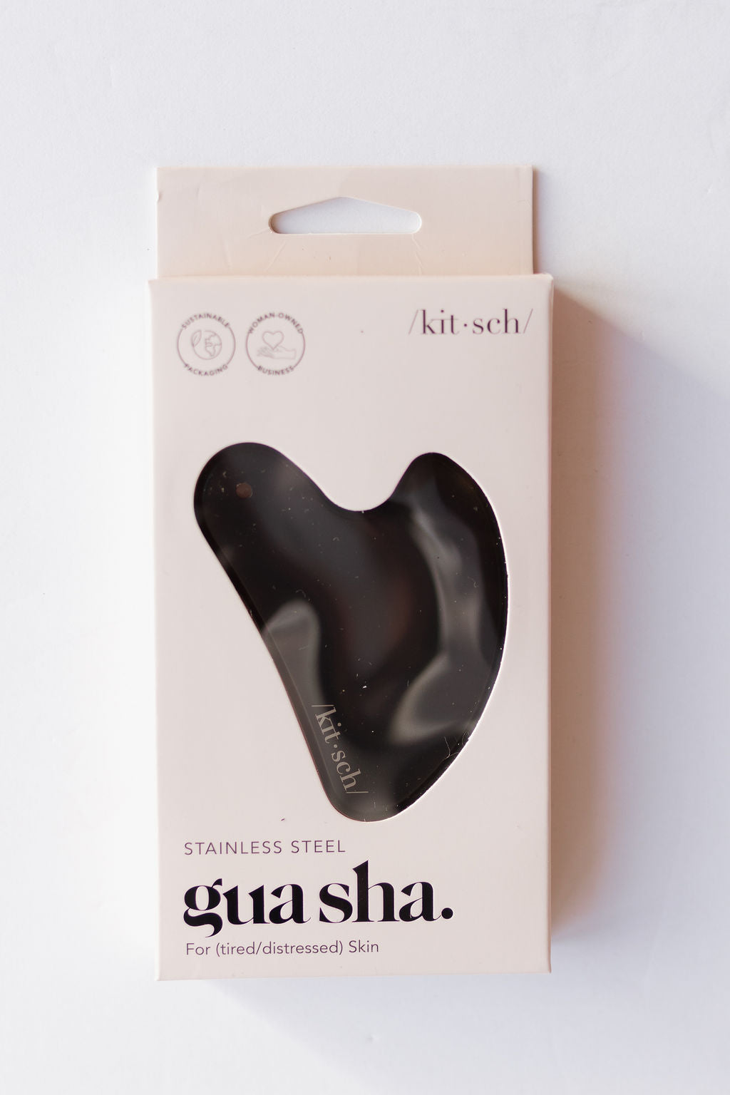 stainless steel gua sha - matte black