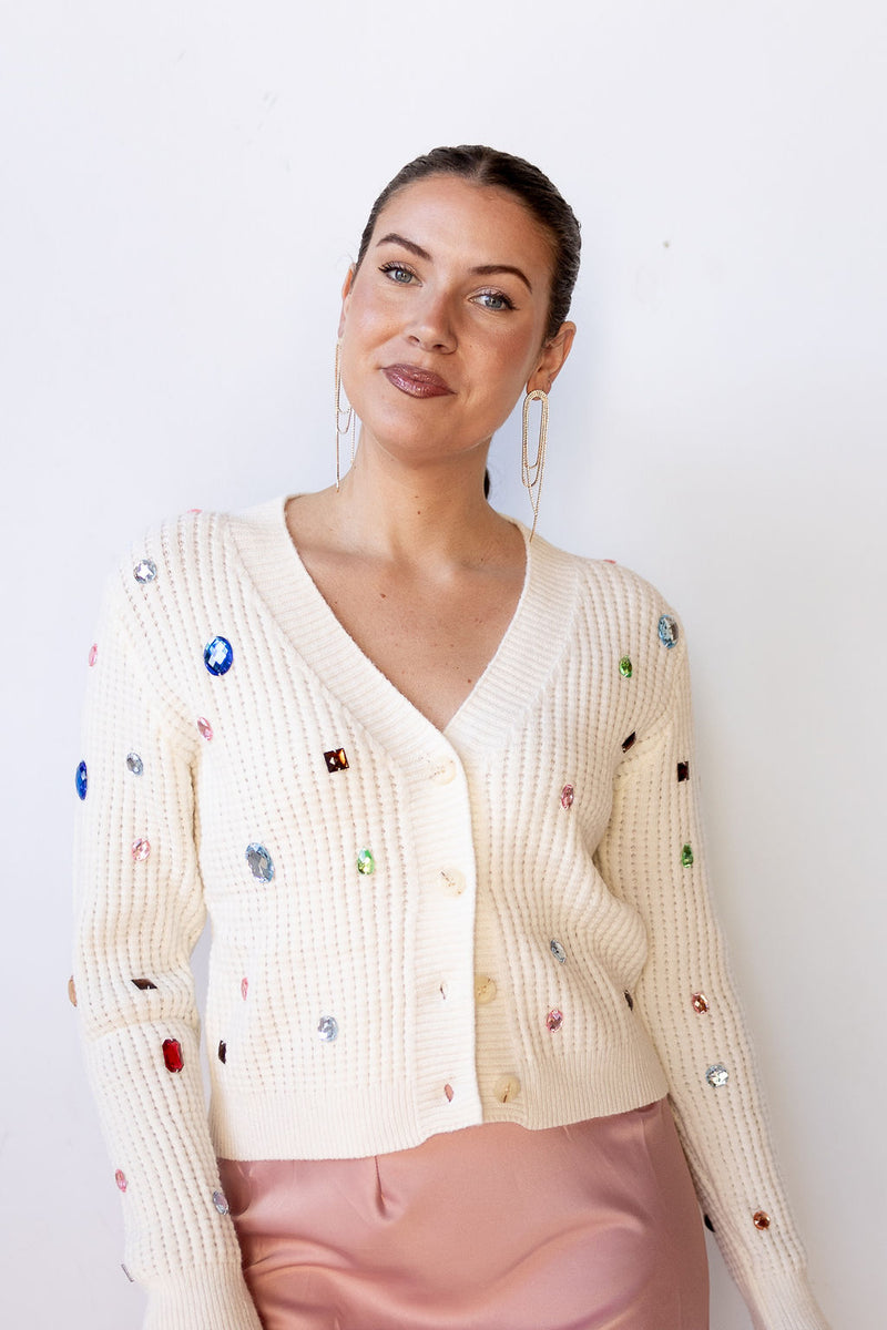 mode, jewels crop sweater