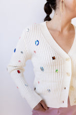 mode, jewels crop sweater