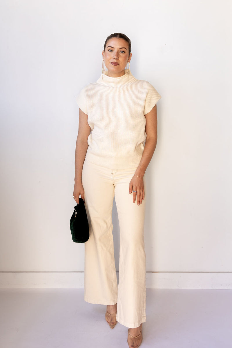 mode, kia cap sleeve sweater
