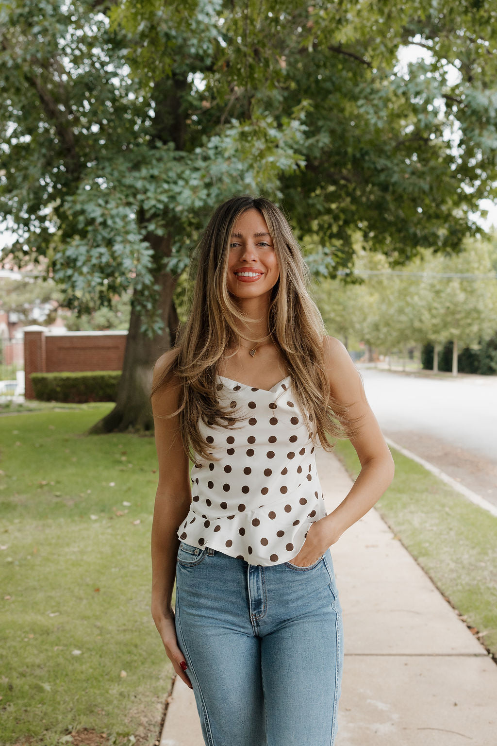 mollie polka dot cami