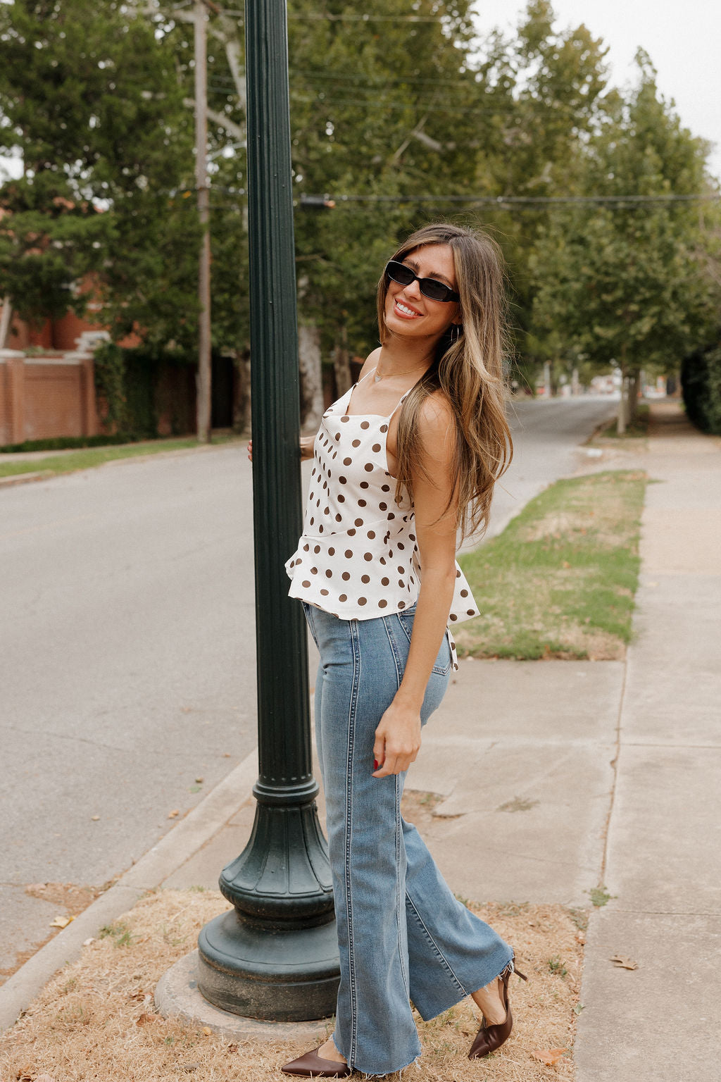 mollie polka dot cami