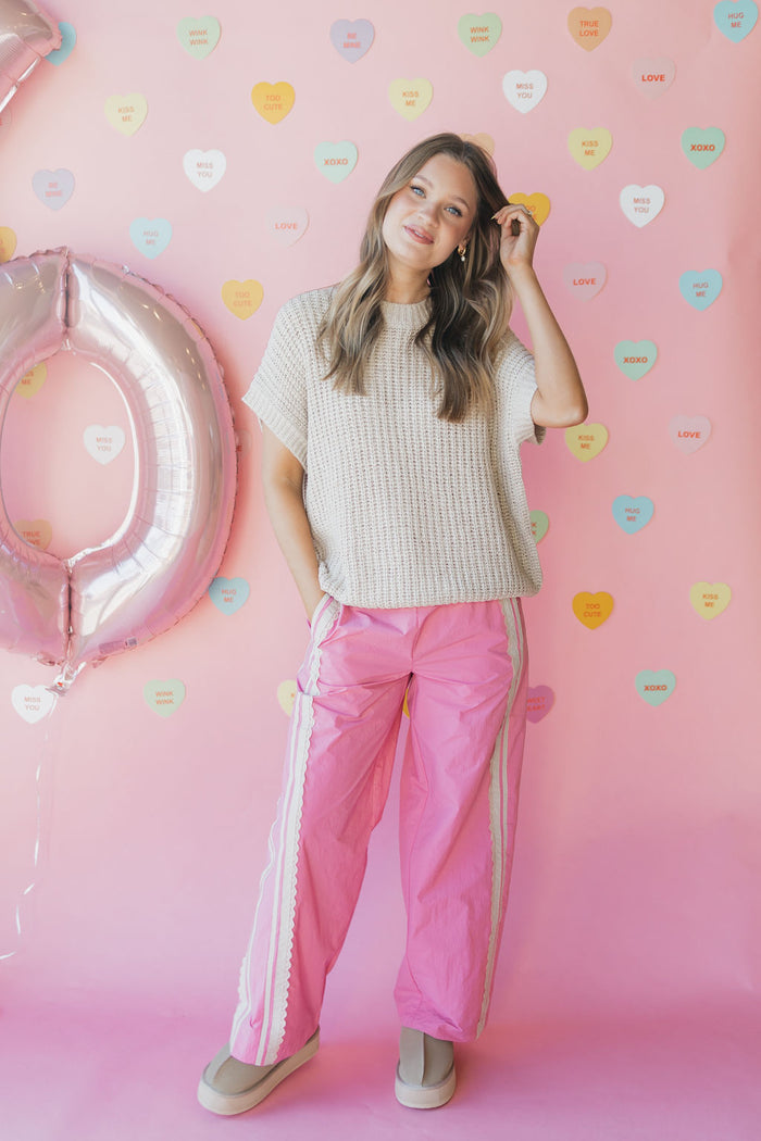 love in lace striped pants