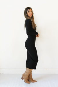 madielle long sleeve knit dress