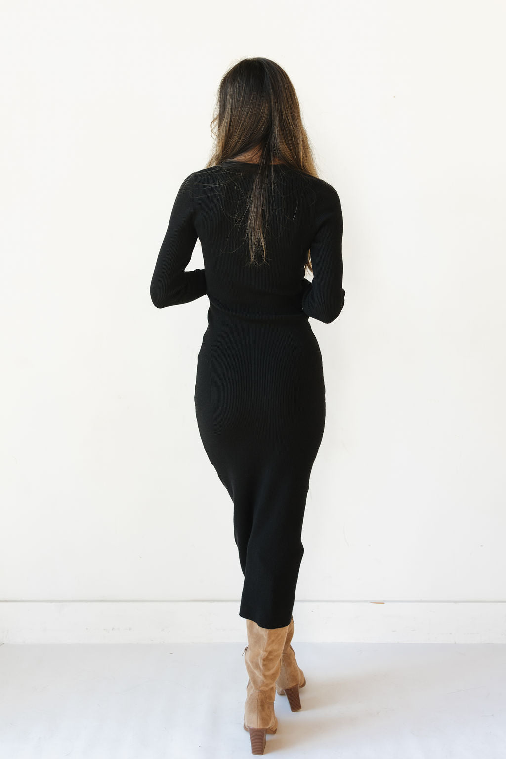 madielle long sleeve knit dress