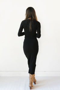madielle long sleeve knit dress