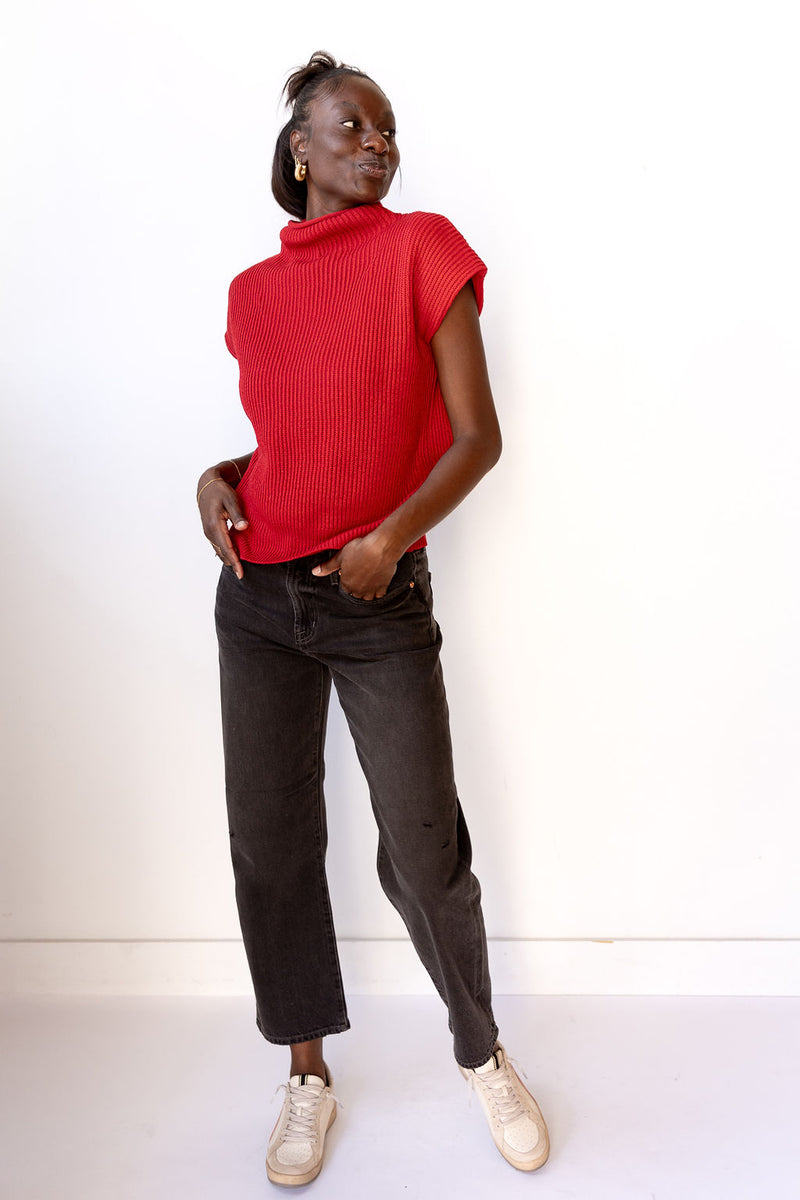 mode, kia cap sleeve sweater