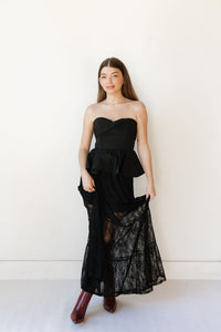 laced in petals maxi skirt