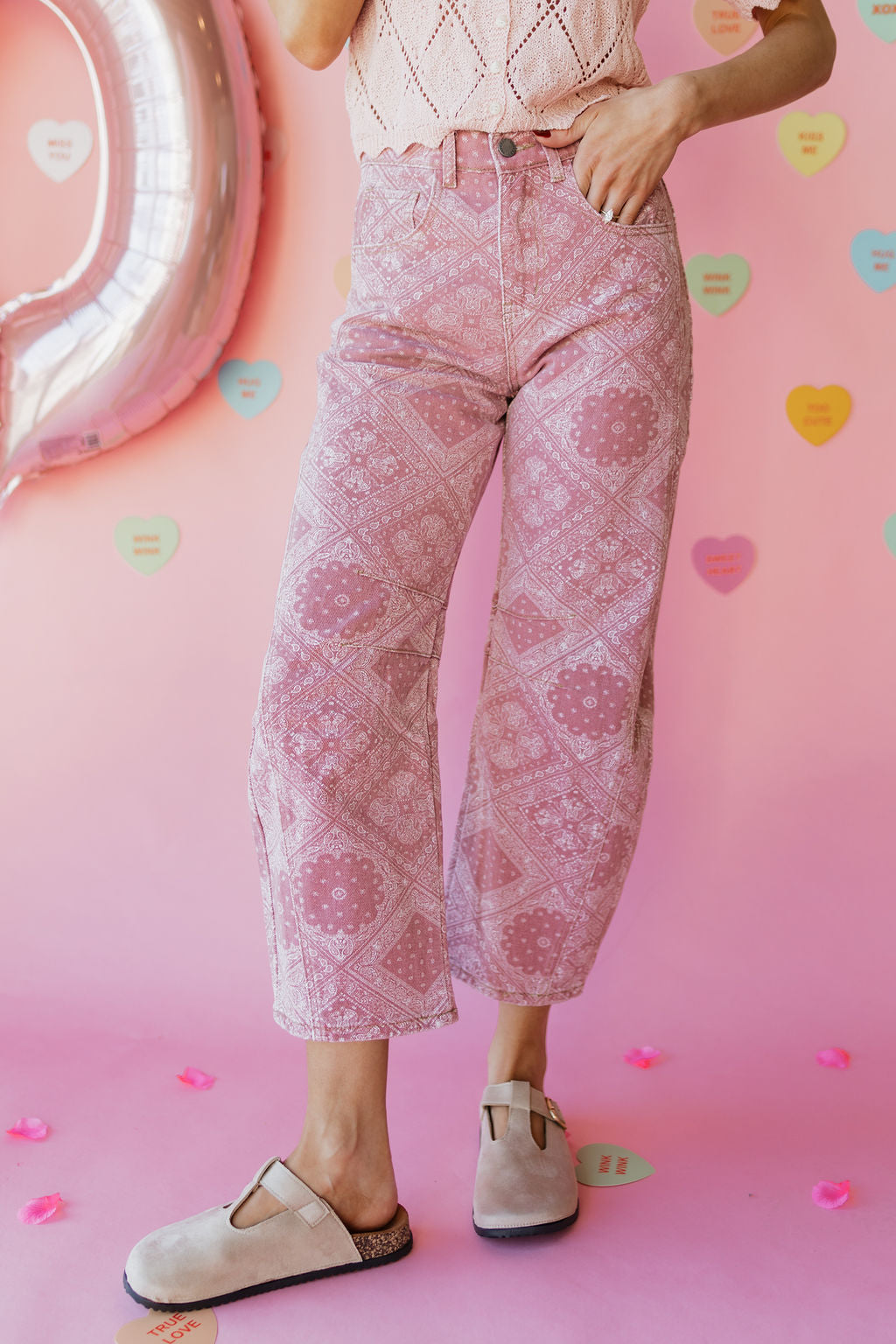 wrapped in paisley barrel jeans