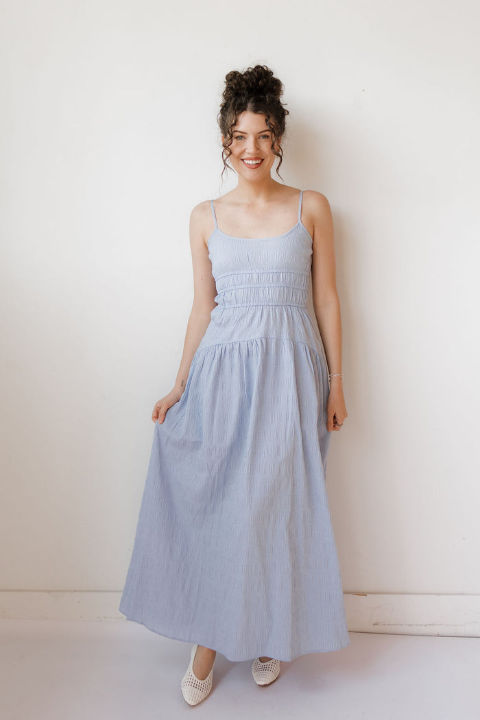 lyla smocked maxi dress