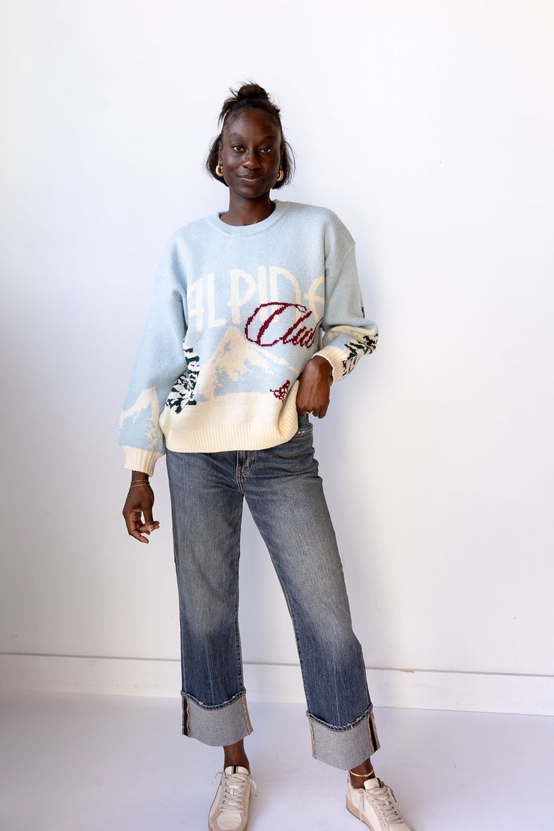 mode, alpine club sweater