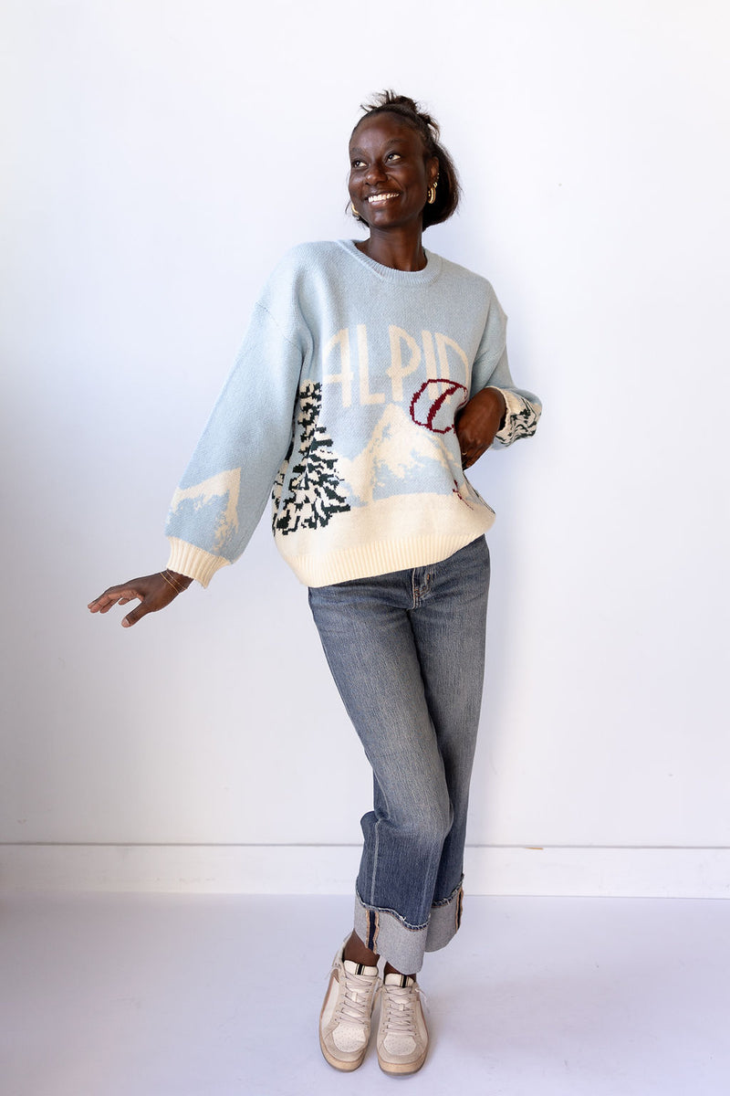 mode, alpine club sweater