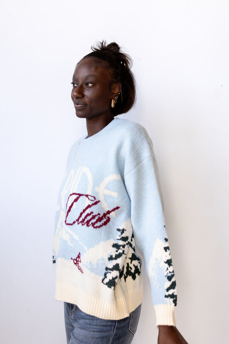 mode, alpine club sweater