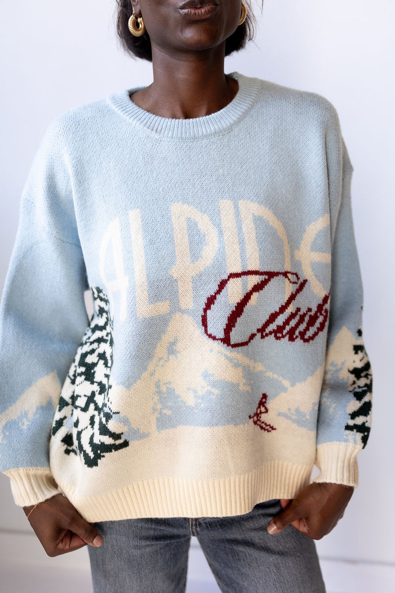 mode, alpine club sweater
