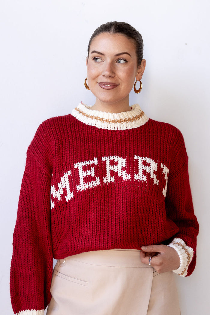 mode, merry knit sweater
