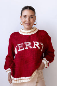 mode, merry knit sweater