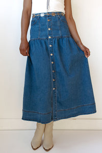 sunday buttondown denim skirt