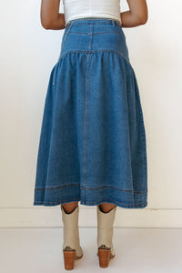 sunday buttondown denim skirt