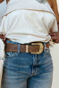 floral western buckle belt