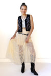fawn lace maxi skirt