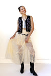 alexandra denim embroidered vest