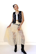 alexandra denim embroidered vest
