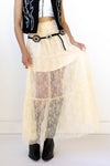 fawn lace maxi skirt