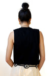 alexandra denim embroidered vest