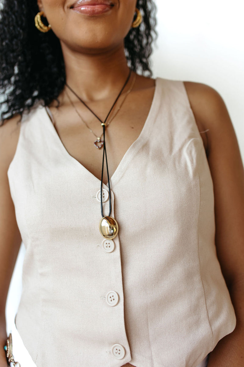 maryn adjustable oval necklace