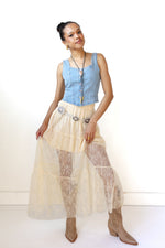 fawn lace maxi skirt