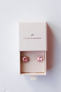 casey round post earrings