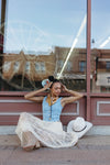 fawn lace maxi skirt