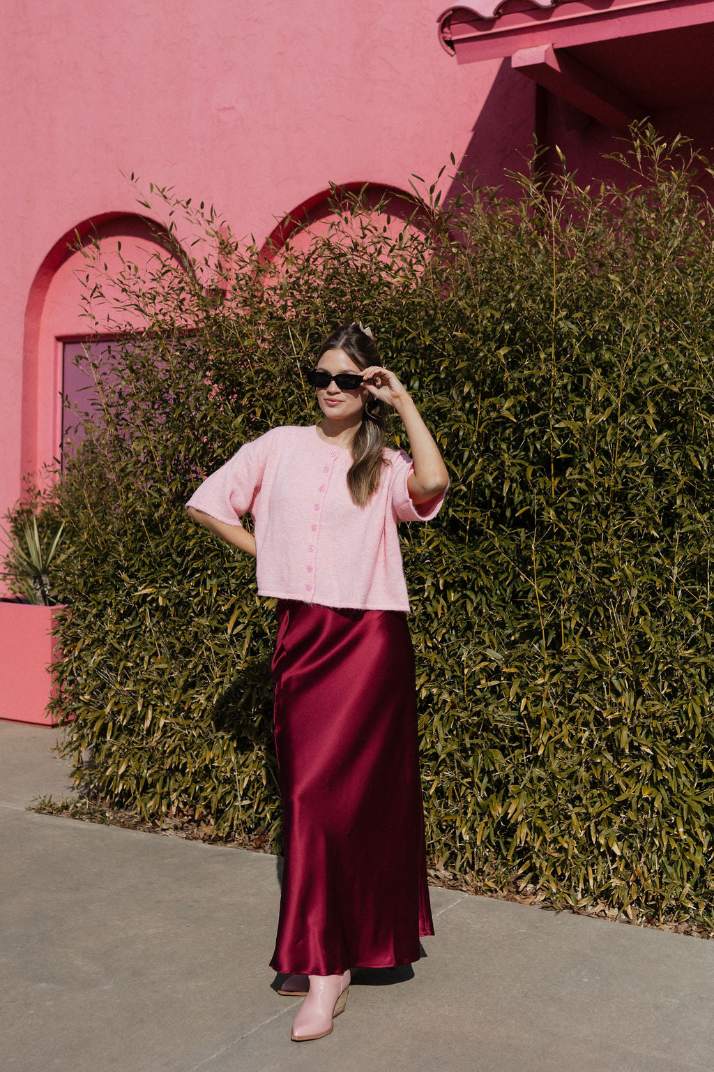 noel satin maxi skirt