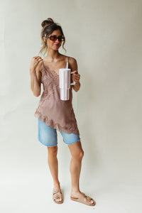 camille asymmetrical hem lace cami