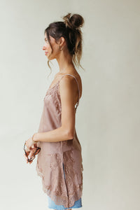 camille asymmetrical hem lace cami