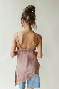 camille asymmetrical hem lace cami