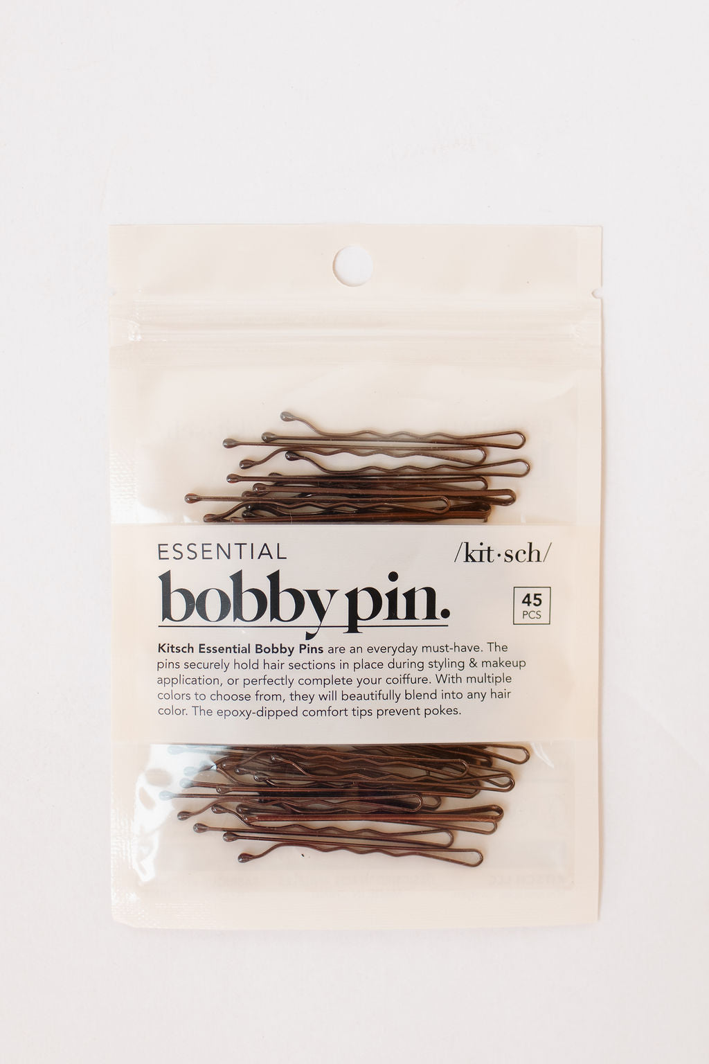 essential bobby pins 45pc- brown