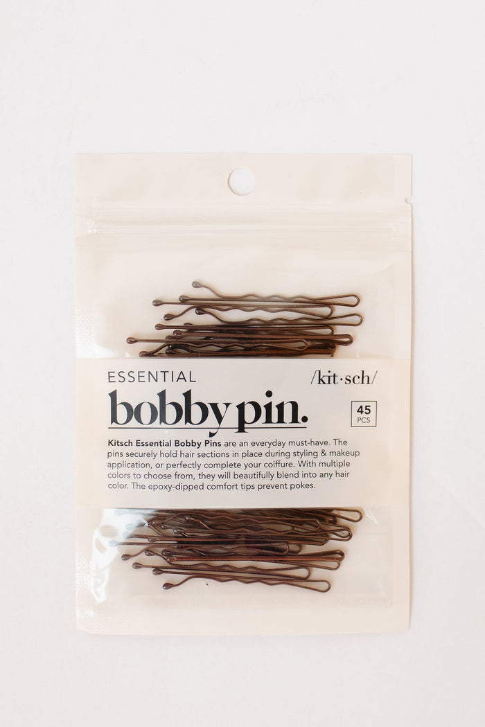 essential bobby pins 45pc- brown