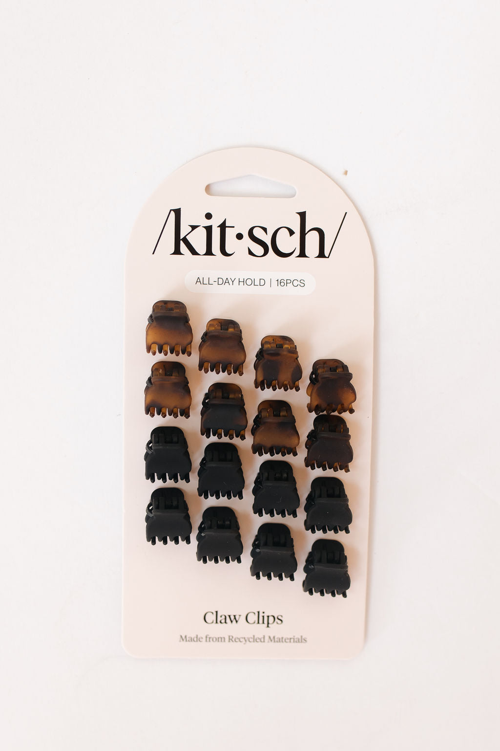 eco-friendly plastic mini claw clips 16pc- black & tort